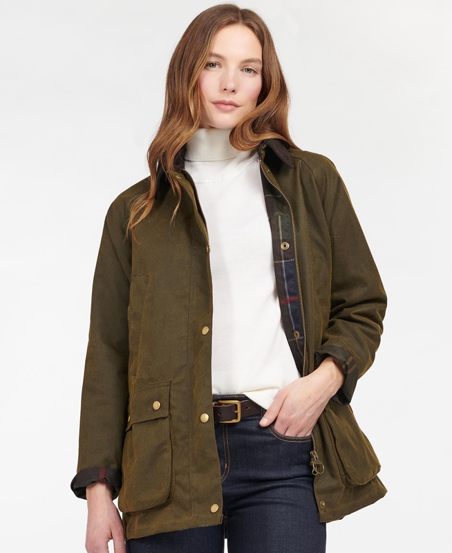 Veste Cirée Barbour Acorn Waxed Coton Vert Femme | OVQ-99459554