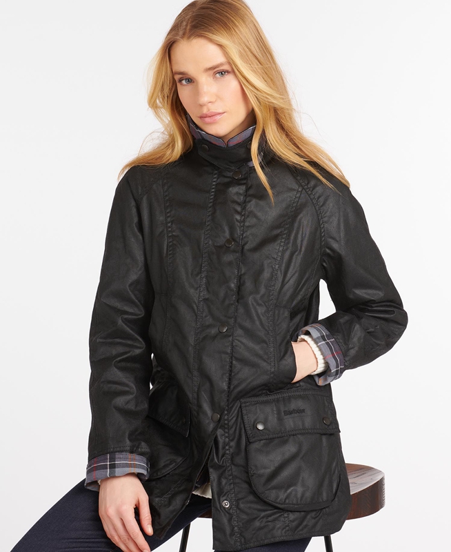 Veste Cirée Barbour Beadnell? Noir Femme | FQH-14604104