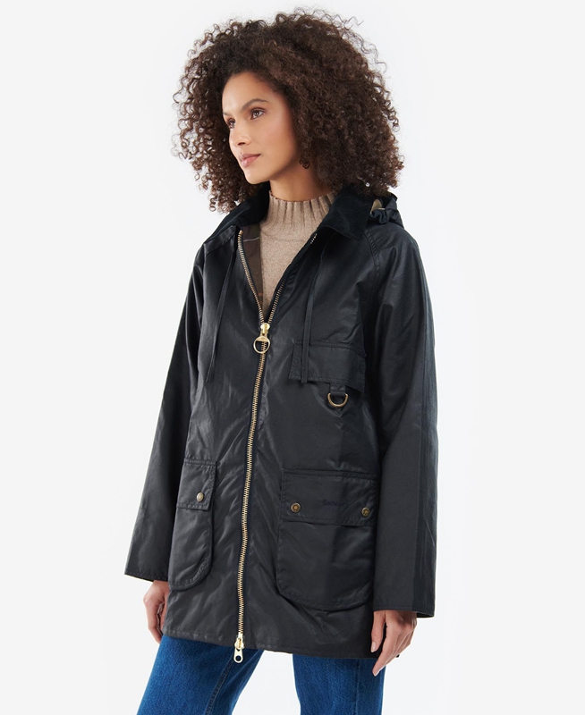 Veste Cirée Barbour Highclere Noir Femme | AMO-16182038