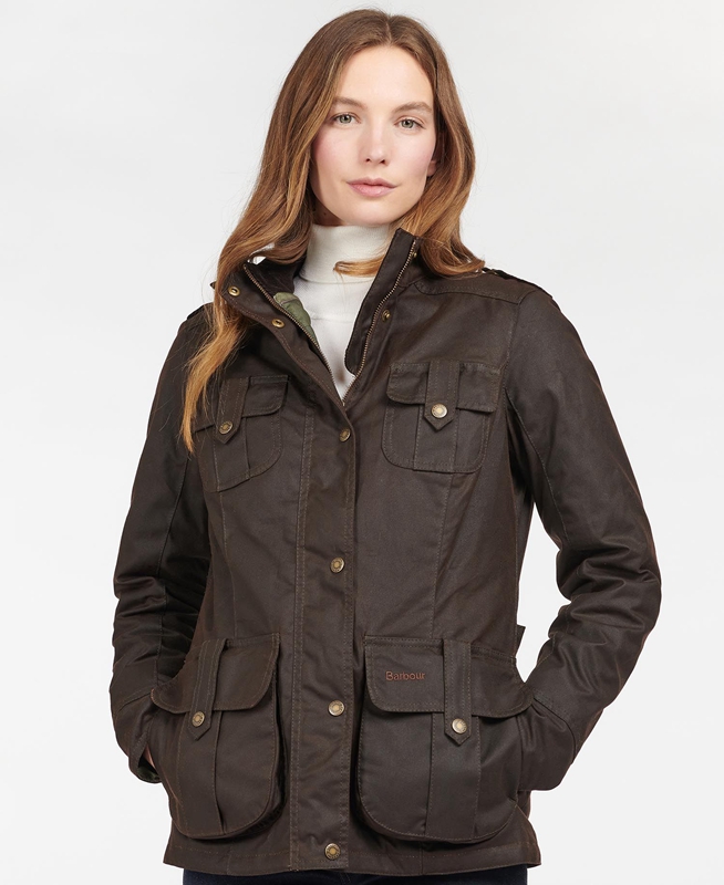 Veste Cirée Barbour D'hiver Defence Marron Femme | IRA-69411278