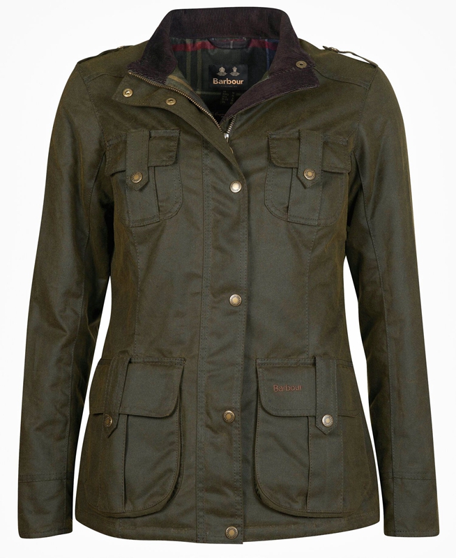 Veste Cirée Barbour D'hiver Defence Vert Femme | XOB-42492482