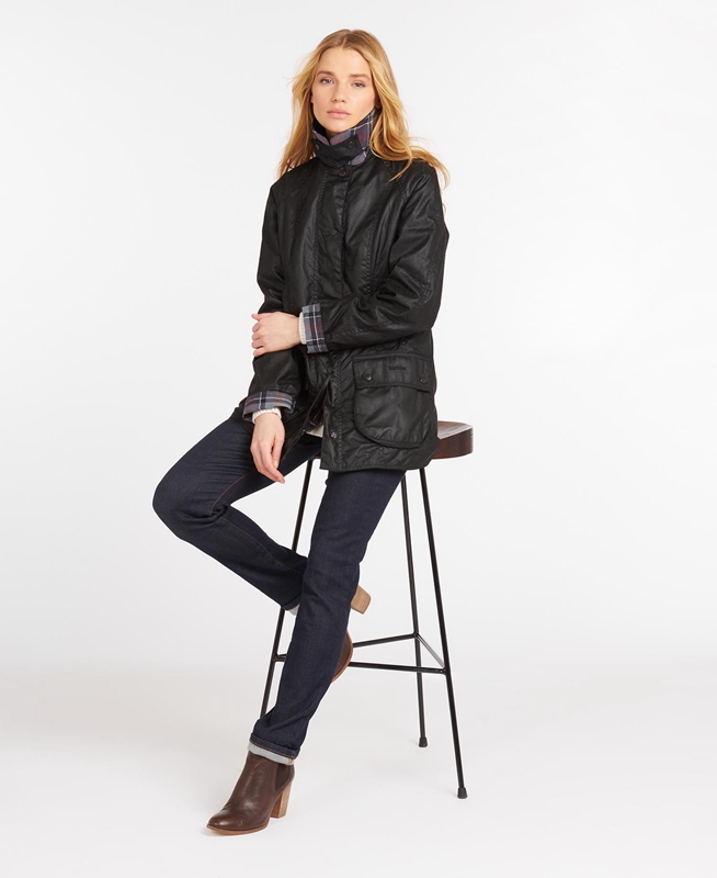 Veste Cirée Barbour Beadnell? Noir Femme | FQH-14604104