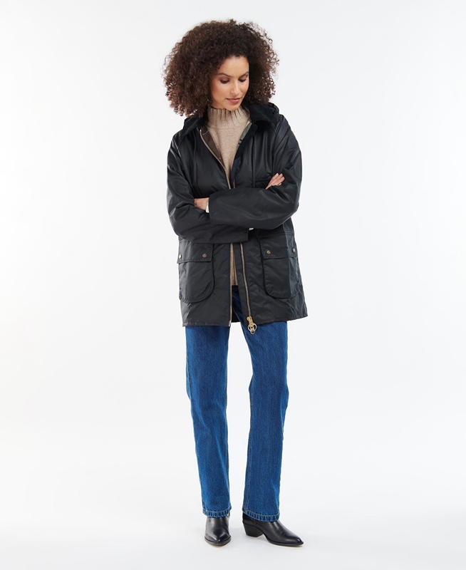 Veste Cirée Barbour Highclere Noir Femme | AMO-16182038