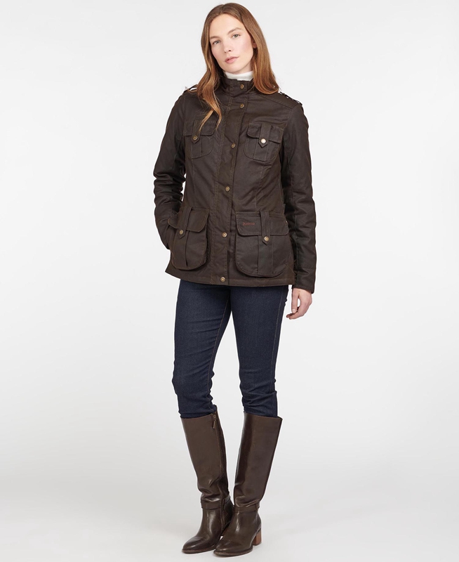 Veste Cirée Barbour D'hiver Defence Marron Femme | IRA-69411278