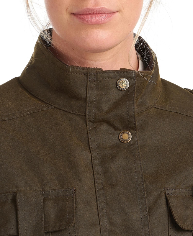 Veste Cirée Barbour D'hiver Defence Vert Femme | XOB-42492482