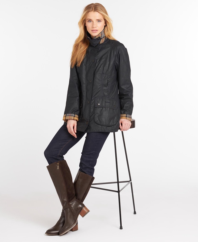 Veste Cirée Barbour Beadnell? Bleu Marine Femme | PLJ-59184198