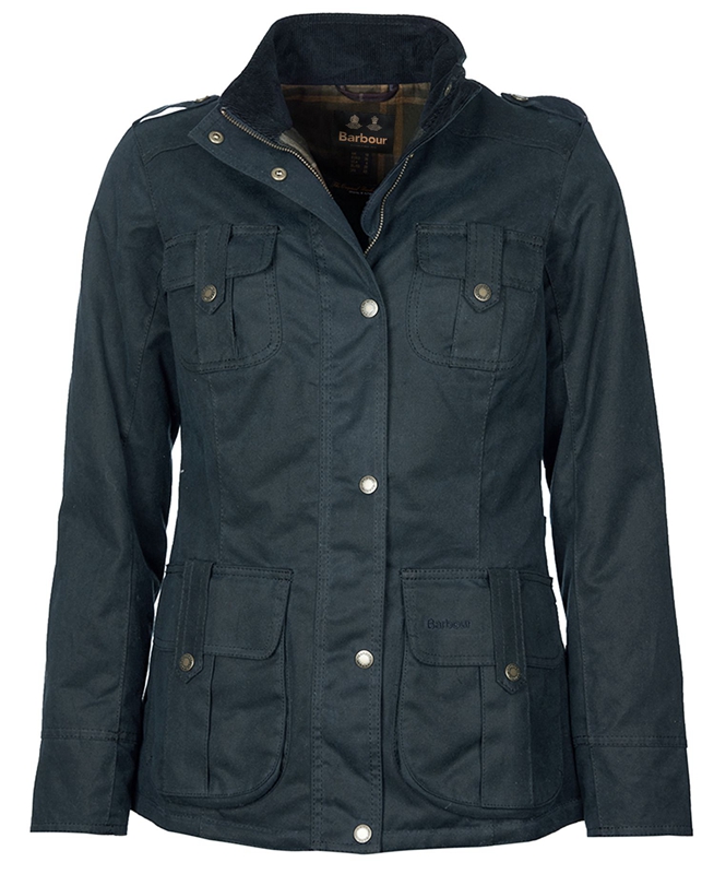 Veste Cirée Barbour D'hiver Defence Bleu Femme | ALG-58241238