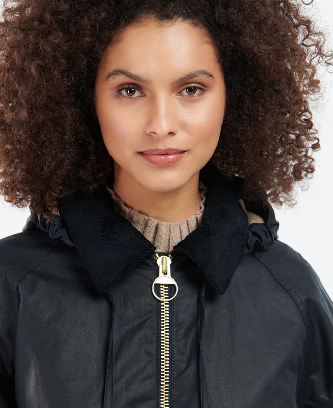 Veste Cirée Barbour Highclere Noir Femme | AMO-16182038