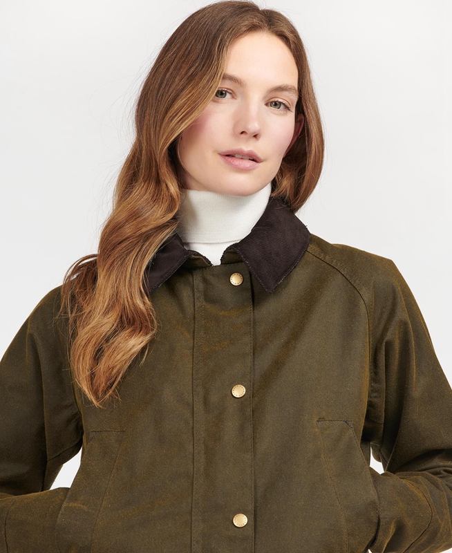 Veste Cirée Barbour Acorn Waxed Coton Vert Femme | OVQ-99459554