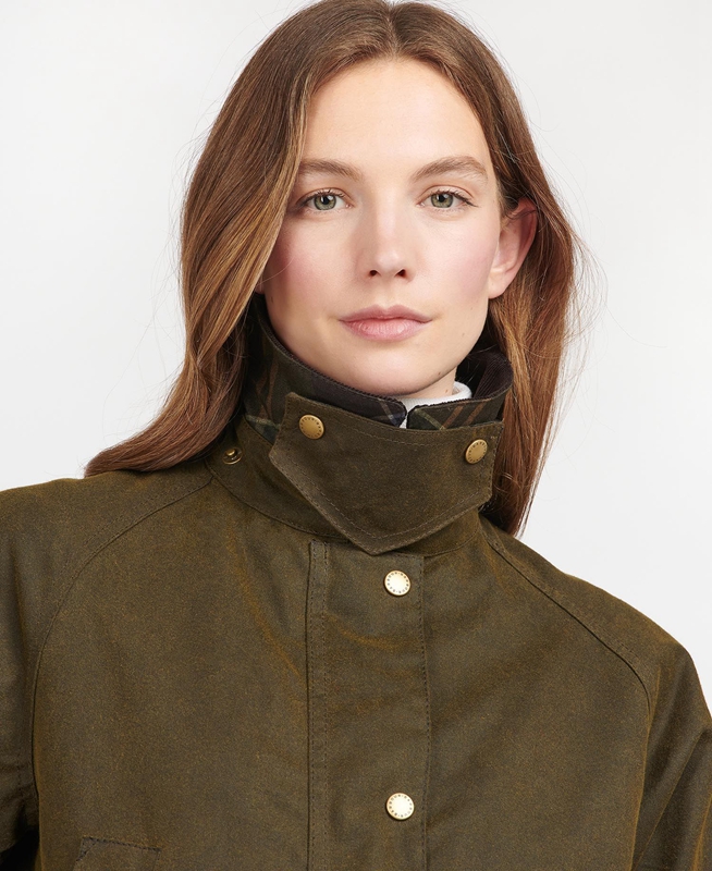 Veste Cirée Barbour Acorn Waxed Coton Vert Femme | OVQ-99459554