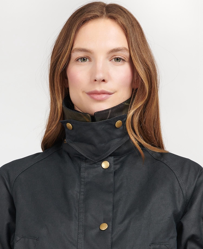 Veste Cirée Barbour Acorn Waxed Coton Bleu Femme | ANQ-48837229