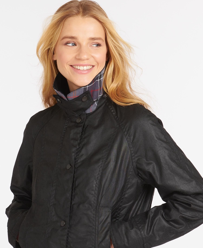 Veste Cirée Barbour Beadnell? Noir Femme | FQH-14604104