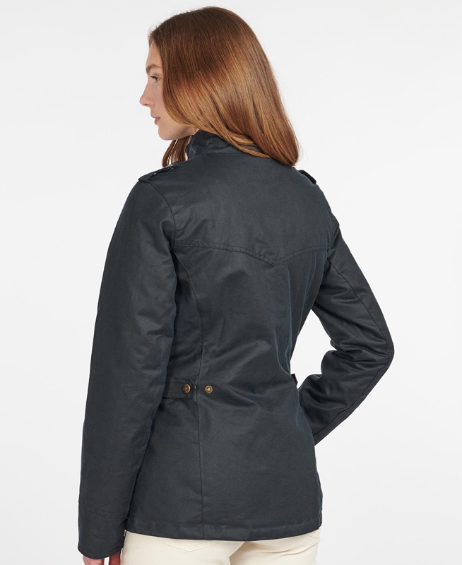 Veste Cirée Barbour D'hiver Defence Bleu Femme | ALG-58241238