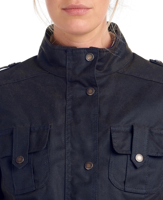 Veste Cirée Barbour D'hiver Defence Bleu Femme | ALG-58241238