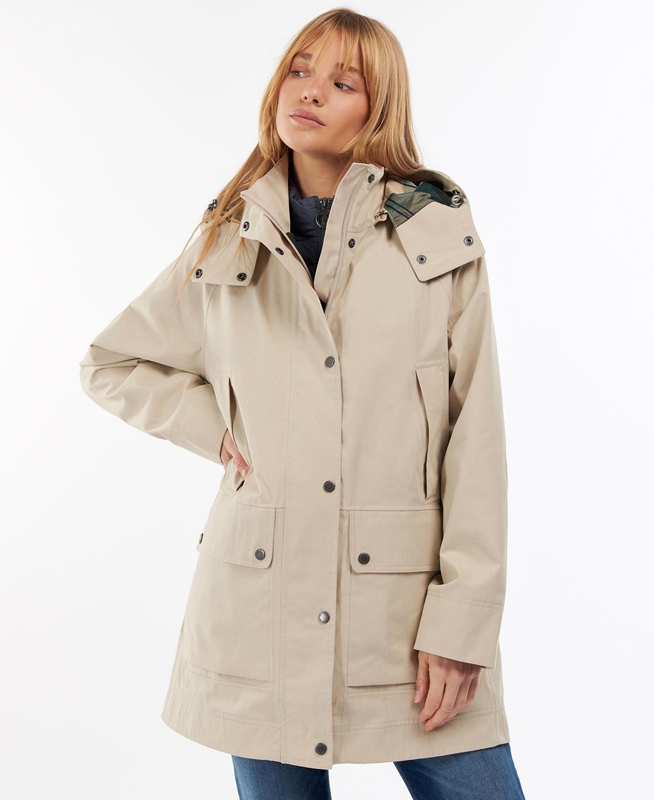 Veste Imperméable Barbour Clary Beige Femme | VGK-92238914