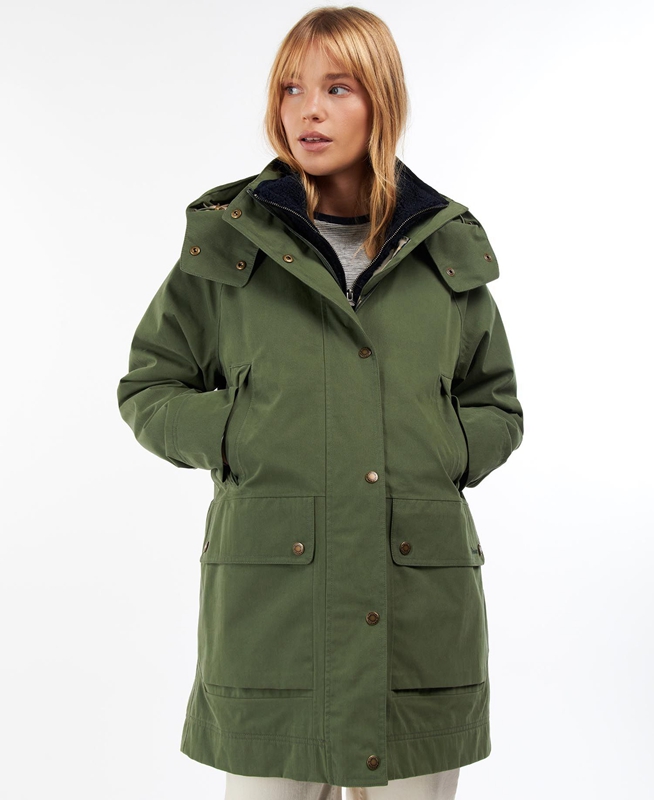 Veste Imperméable Barbour Clary Vert Femme | SQY-26880439