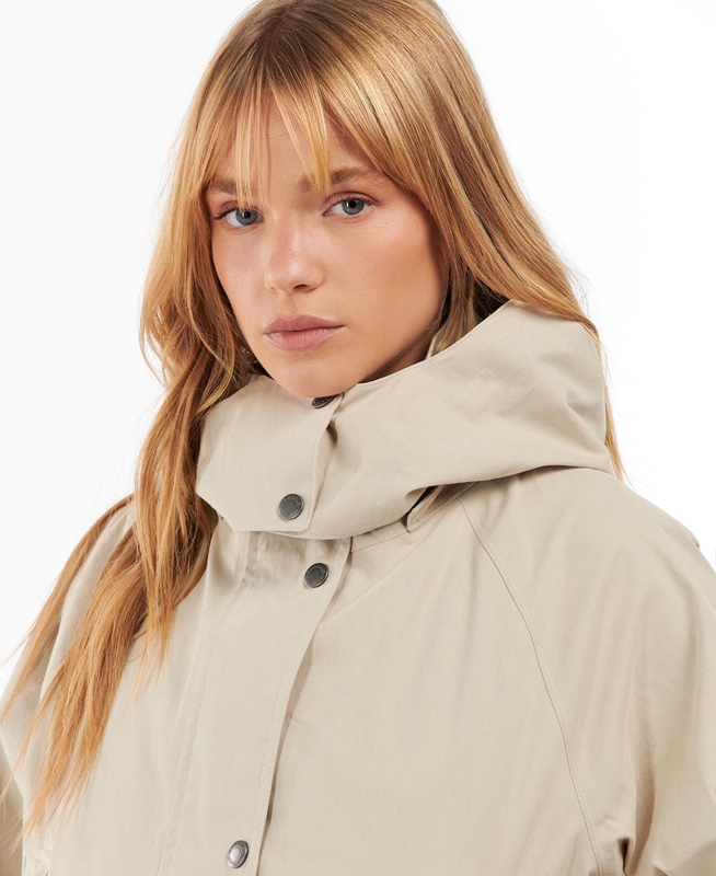 Veste Imperméable Barbour Clary Beige Femme | VGK-92238914