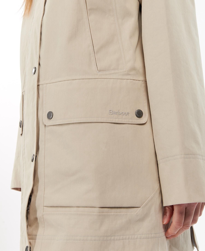 Veste Imperméable Barbour Clary Beige Femme | VGK-92238914