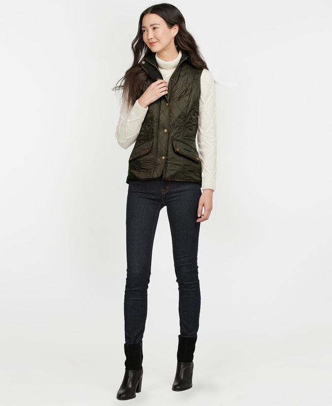 Gilet Barbour Weste Cavalry Vert Femme | MSA-65400167