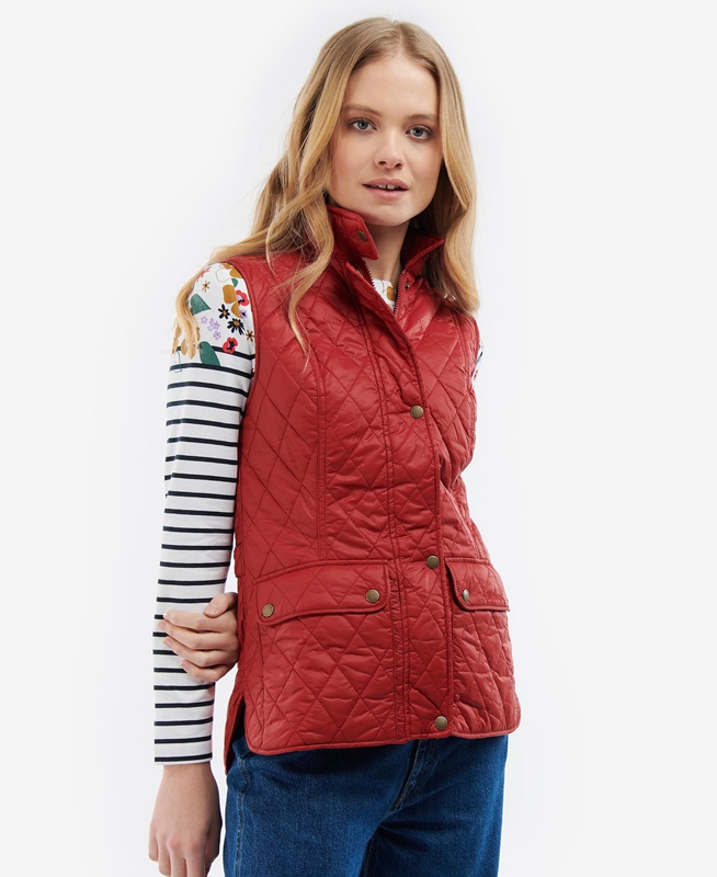 Gilet Barbour Otterburn Rouge Femme | WPY-43658306