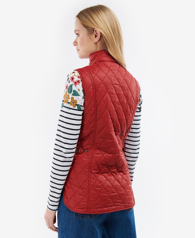 Gilet Barbour Otterburn Rouge Femme | WPY-43658306