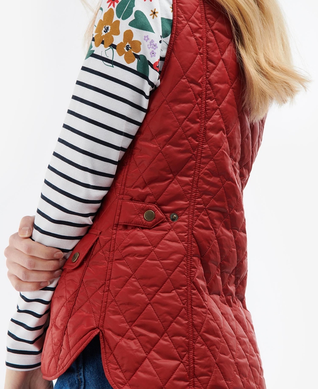 Gilet Barbour Otterburn Rouge Femme | WPY-43658306