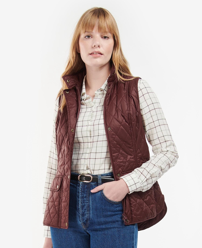 Gilet Barbour Otterburn Bordeaux Femme | KRF-48509863