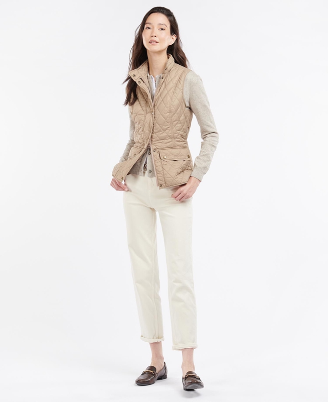 Gilet Barbour Weste Otterburn Beige Femme | BRN-00471389