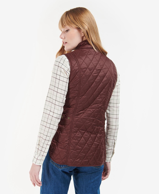 Gilet Barbour Otterburn Bordeaux Femme | KRF-48509863