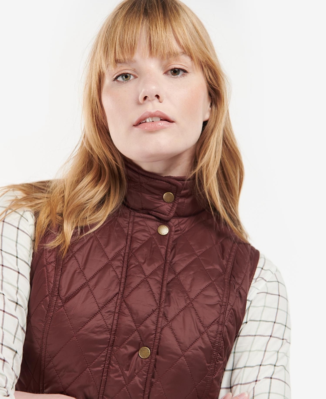 Gilet Barbour Otterburn Bordeaux Femme | KRF-48509863