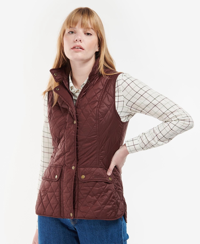 Gilet Barbour Otterburn Bordeaux Femme | KRF-48509863