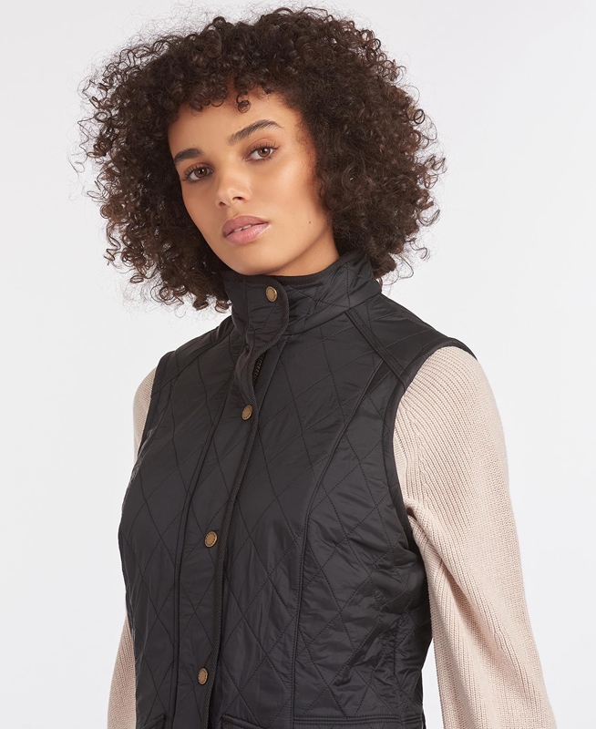 Gilet Barbour Weste Cavalry Noir Femme | TMU-99336588