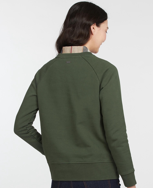 Sweats Barbour Sweatshirt Otterburn Vert Olive Femme | SUH-84743608