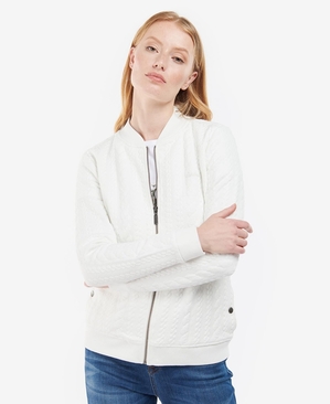 Sweats Barbour Kelsey Zip Blanche Femme | UES-15631472