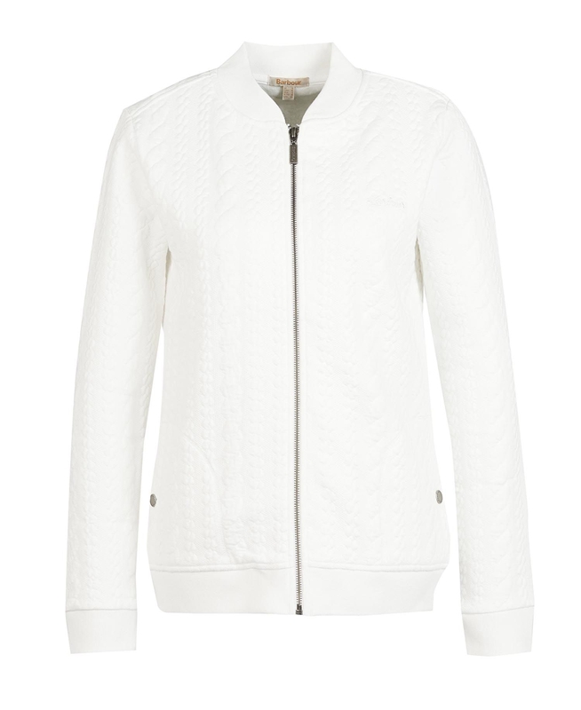 Sweats Barbour Kelsey Zip Blanche Femme | UES-15631472