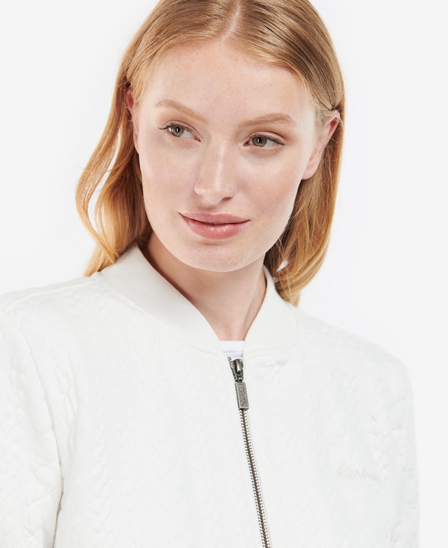 Sweats Barbour Kelsey Zip Blanche Femme | UES-15631472