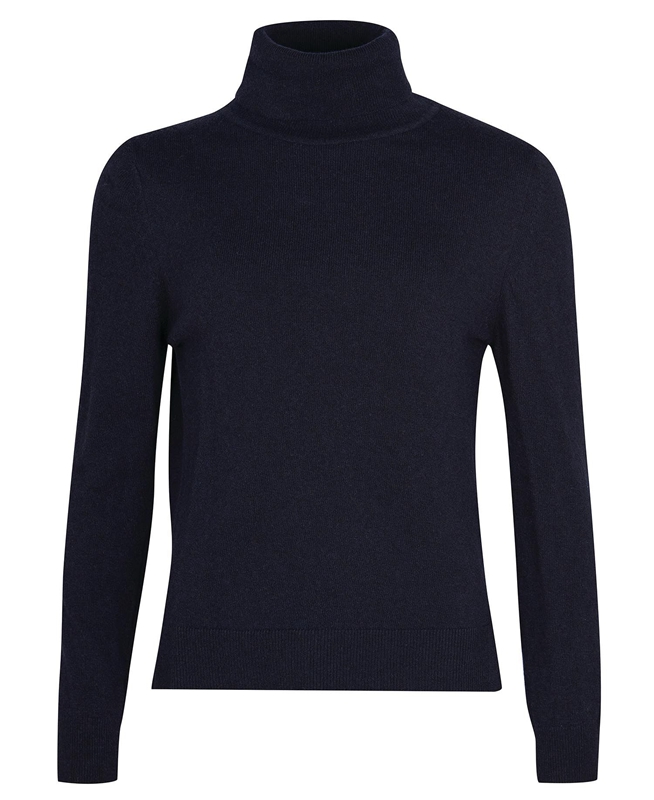 Chandails Barbour Pendle Roll-Neck Bleu Marine Femme | YPM-65826190