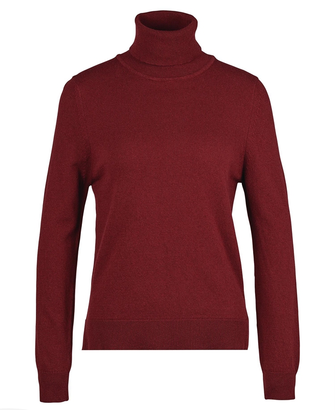 Chandails Barbour Pendle Roll-Neck Rouge Femme | JDP-00599079