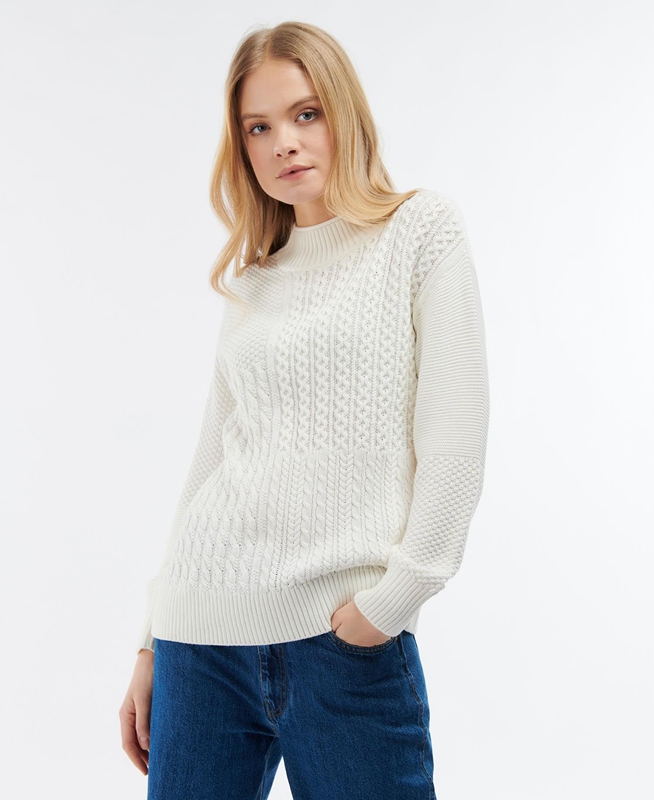 Chandails Barbour Fairbarn Knit Blanche Femme | VAB-28511045