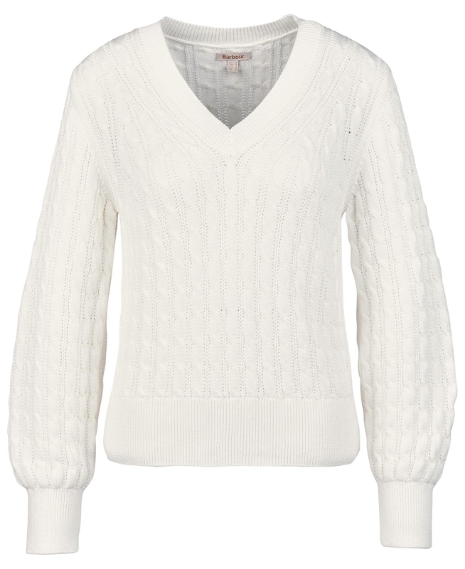 Chandails Barbour Primrose Knit Blanche Femme | JSI-72787701