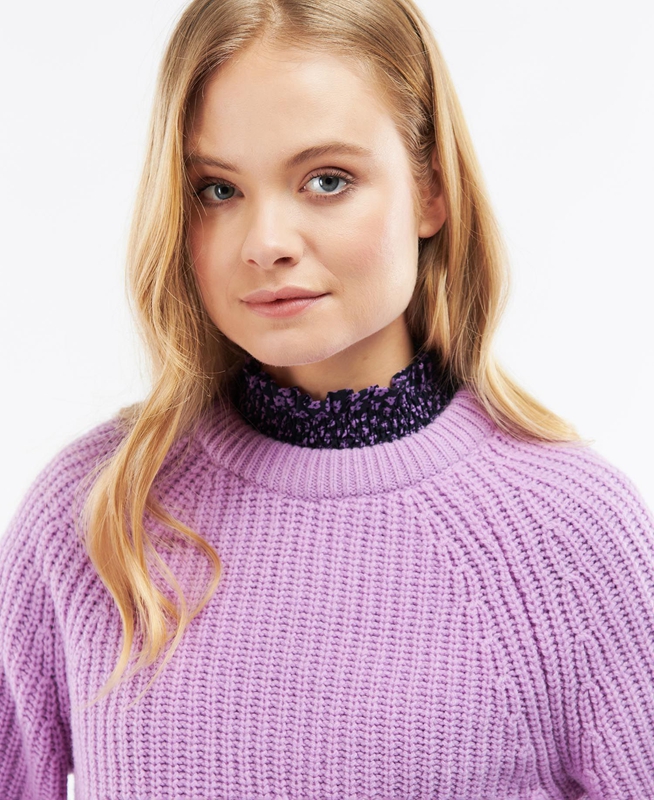 Chandails Barbour Hartley Knit Violette Femme | DLE-45462831