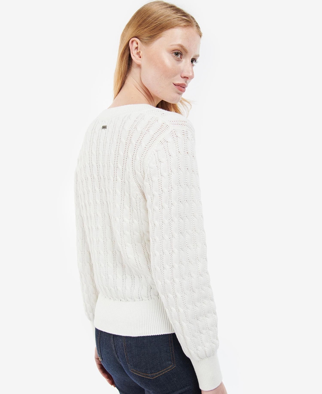 Chandails Barbour Primrose Knit Blanche Femme | JSI-72787701