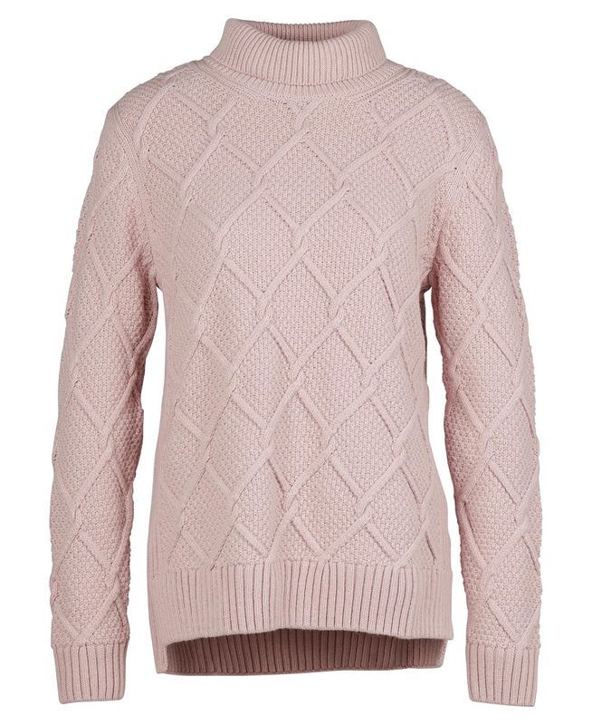 Chandails Barbour Burne Roll Neck Knit Rose Femme | VNW-70194387