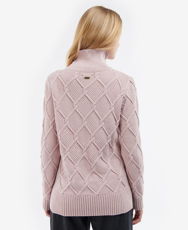 Chandails Barbour Burne Roll Neck Knit Rose Femme | VNW-70194387