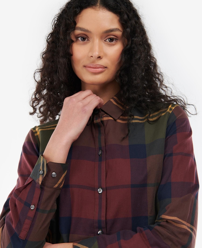 Chemises Barbour Moorland Bordeaux Femme | JUF-63674289