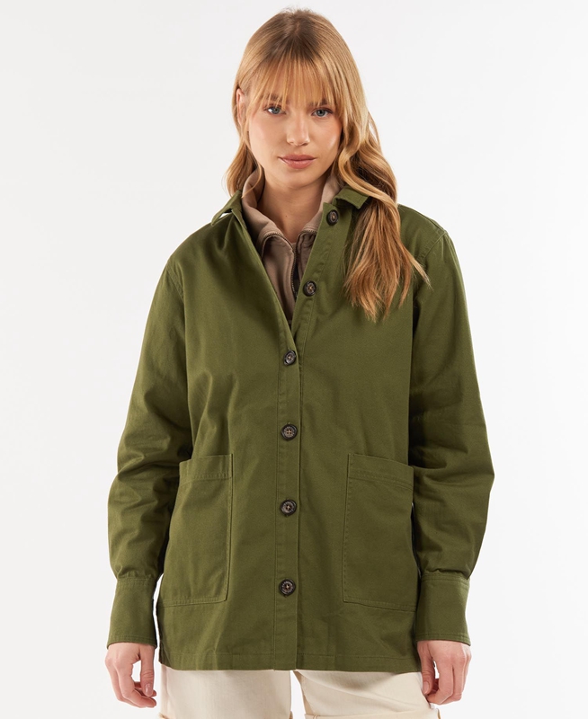 Chemises Barbour Explorer Marley Overshirt Vert Olive Femme | FYS-05056400