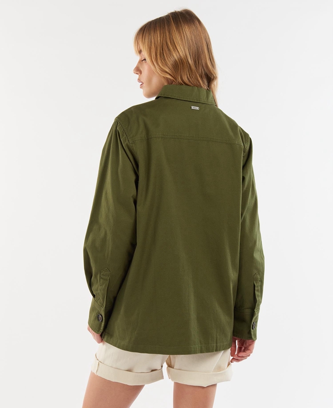 Chemises Barbour Explorer Marley Overshirt Vert Olive Femme | FYS-05056400