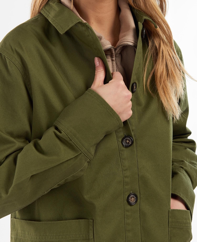 Chemises Barbour Explorer Marley Overshirt Vert Olive Femme | FYS-05056400