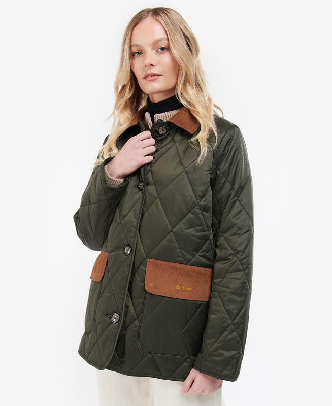 Veste Matelassée Barbour Bragar Vert Olive Femme | LYU-88494848