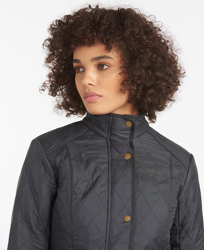 Veste Matelassée Barbour Jacke Cavalry Polarquilt Noir Femme | AEX-25510924